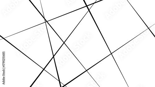 Random chaotic lines abstract geometric pattern. Black diagonal line isolated on white background.