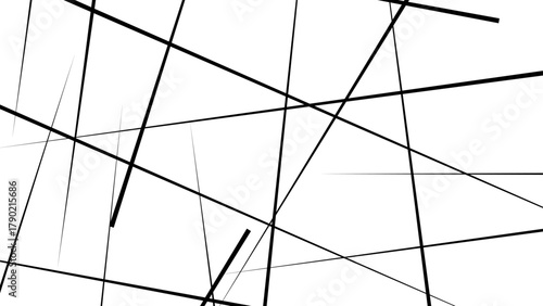 Abstract geometric pattern. Outline monochrome texture. Random chaotic lines abstract geometric pattern. 