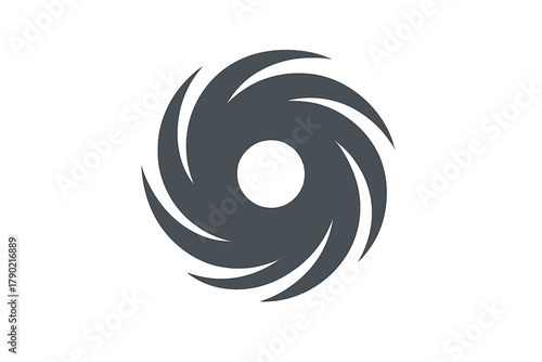 Simple graphic symbol representing a powerful hurricane or tropical storm weather event