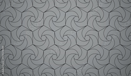 The geometric pattern with wavy lines. Seamless vector background. Gray and black texture. Simple lattice graphic design