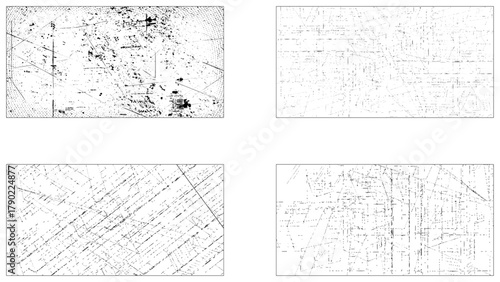 Collection of four grunge dust texture background.