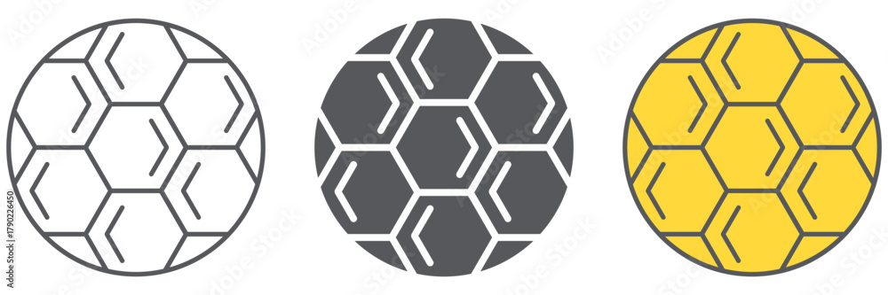 Fototapeta premium Soccer ball line icon, play and game, football ball sign, vector graphics, a linear pattern on a white background.