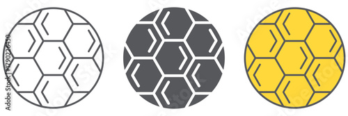 Soccer ball line icon, play and game, football ball sign, vector graphics, a linear pattern on a white background.