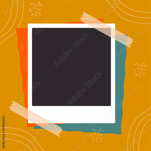 Retro polaroid photo frame for your text or photos