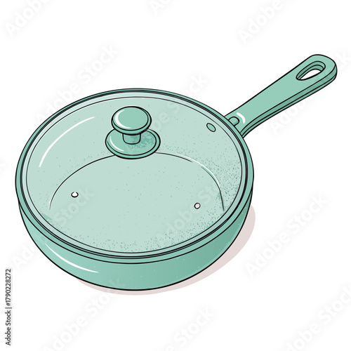 Mint Green Non-Stick Frying Pan with Glass Lid - 10-Inch Ceramic Skillet for Healthy Cooking