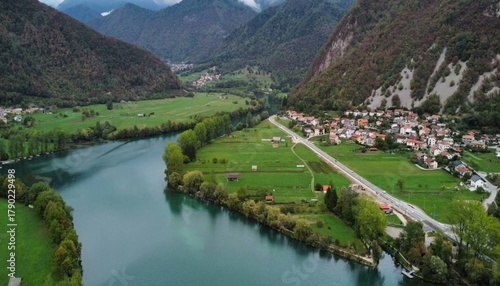 Photography Aerial view of a serene river