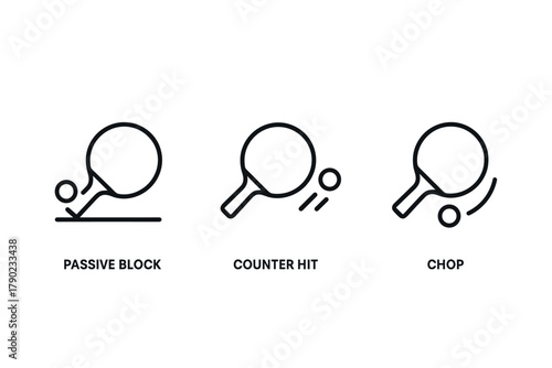 Minimalist ping pong techniques: passive block, counter hit, chop