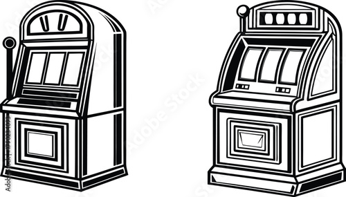 slot machine silhouette icon. Vector clipart black illustration design