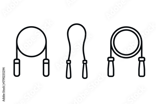 Minimalist jump rope set in linear style for fitness and exercise enthusiasts