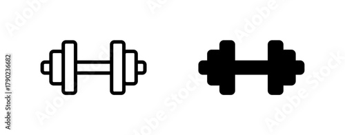 Fitness dumbbell icon