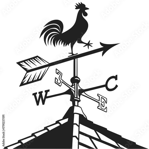 wind vane on blue sky