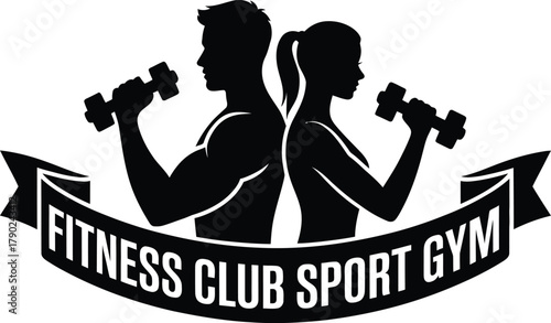 Fitness Club Sport Gym Silhouette Logo Keywords: fitness, club, sport, gym, logo, silhouette