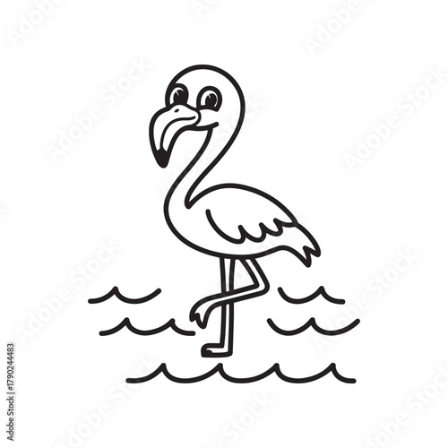 Charming Hand-Drawn Flamingo 