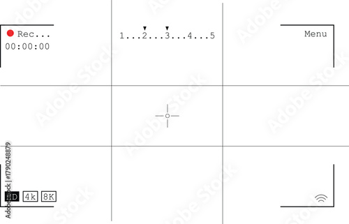 video recording screen camera viewfinder display on isolated transparent display 