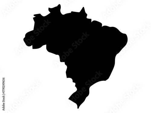 Brazil Silhouette Map