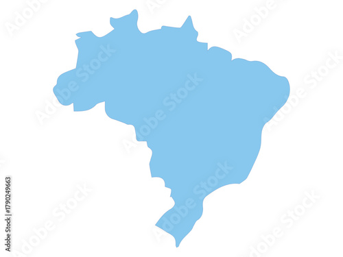 Brazil Light Blue Map