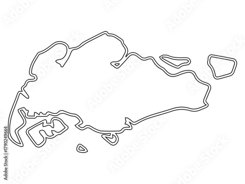 Singapore Map Outline