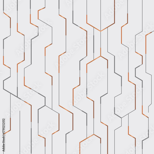 Abstract Circuitry Network with Interconnected Geometric Lines
