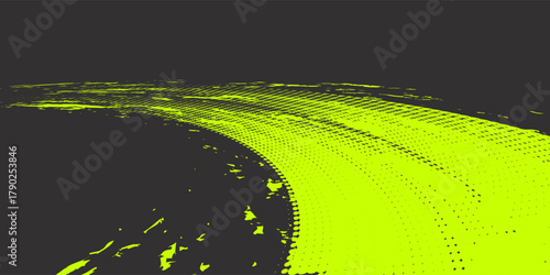 Running poster design with runner's Legs vector and colorful design illustration. with gray and green saturated splash color. landing page