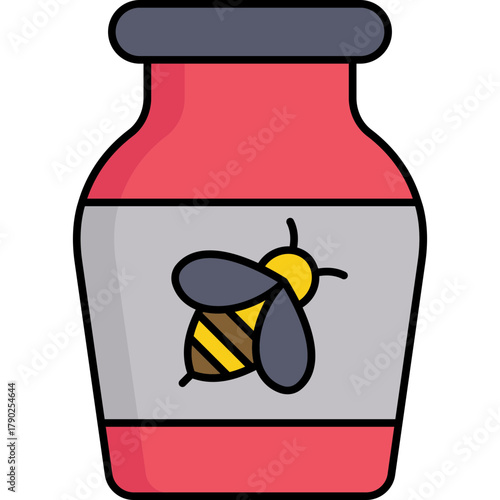 Honey Colored Outline Icon – Natural Sweetener, Food, Beekeeping Symbol
