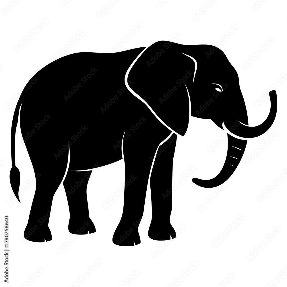 Obraz premium Elephant silhouette isolated on white