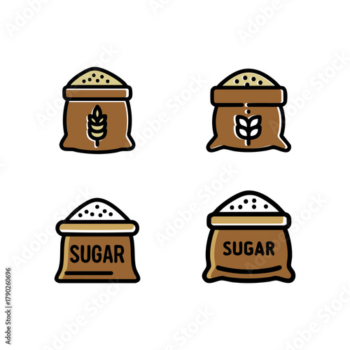 Sugar Sack Icons - A Sweet Collection of Vector Illustrations.