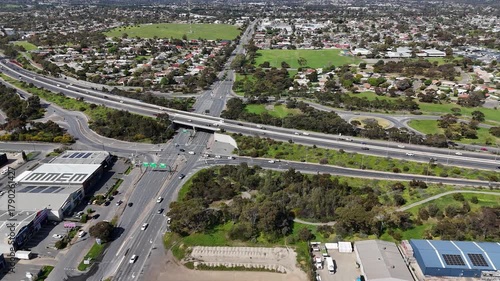 Reynella, South Adelaide, South Australia – 4K Aerial Drone Footage of Residential Suburb, Parks and Low-Density Houses with Solar Panels along the Southern Expressway near Lonsdale Industrial Zone