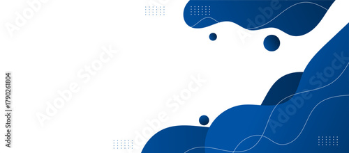 Blue fluid abstract background with smooth gradient waves and organic curves