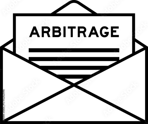 Envelope and letter sign with word arbitrage as the headline