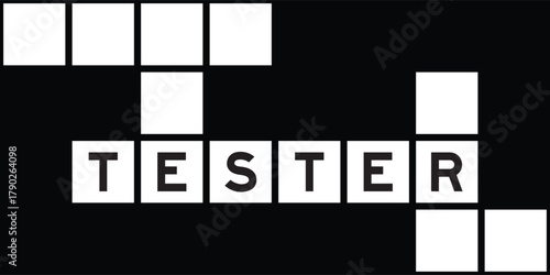 Alphabet letter in word tester on crossword puzzle background