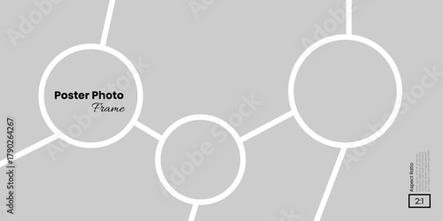 Simple blank collage template on a 2:1 poster featuring triple circle composition