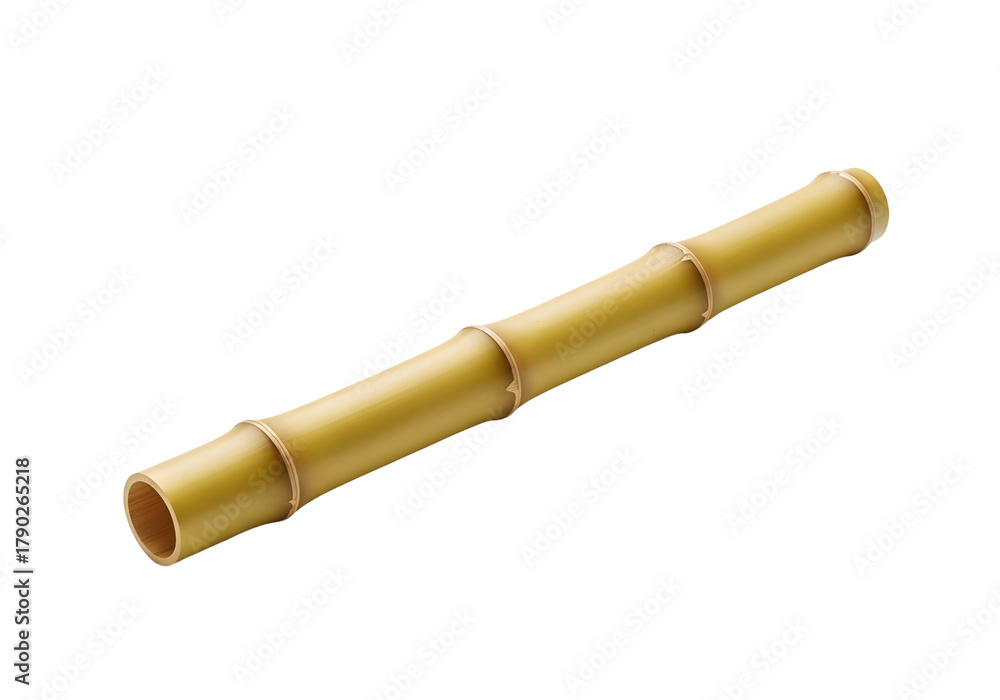 Fototapeta premium Single segment of bamboo stalk isolated on transparent background