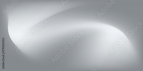 Silver foil background with metal mirror texture. Chrome gradient surface with light gloss. Vector aluminum grey sheet with reflection. Platinum