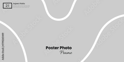 Elegant abstract curvy arrangement crafted in a 2:1 ratio for modern photo showcases
