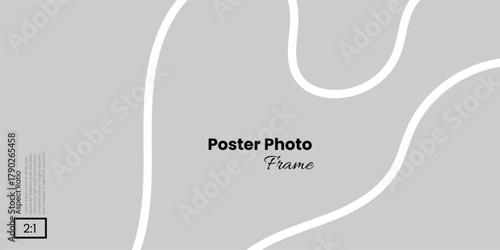 Abstract flowing curvy layout in horizontal 2:1 format for stylish photo presentation