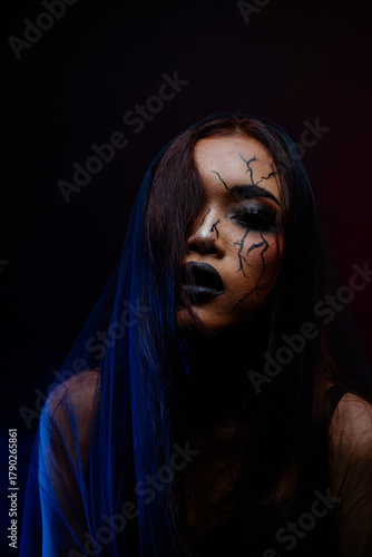 Gothic inspired artistic portrait of Asian woman