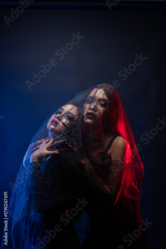 Surreal fantasy woman surrounded by soft cinematic glow.