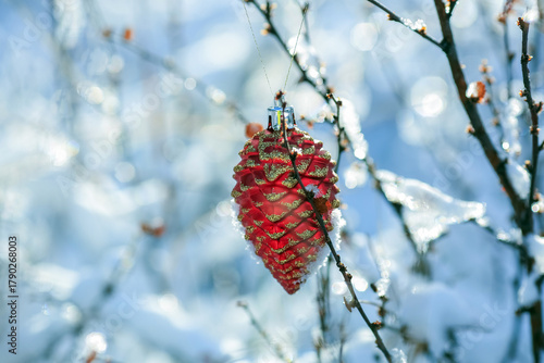 Christmas toy on the branch