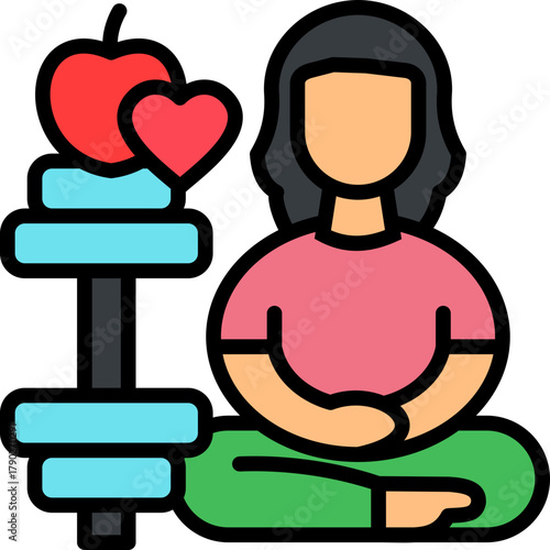 Wellness Program lineal color icon