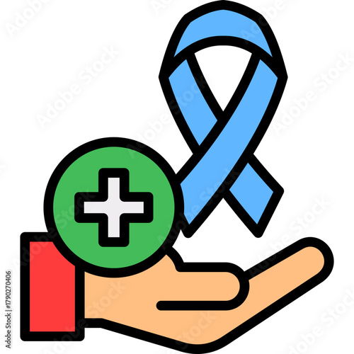 Cancer Care lineal color icon