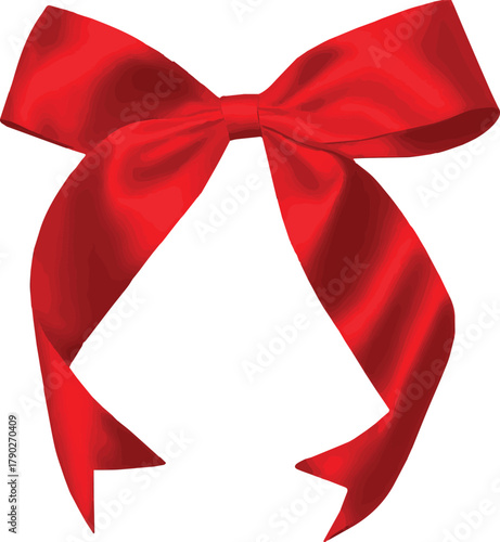 Bright Red Satin Christmas Bow