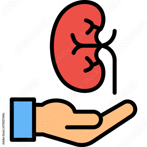 Organ Transplantation lineal color icon