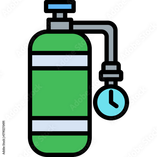Oxygen Tank lineal color icon