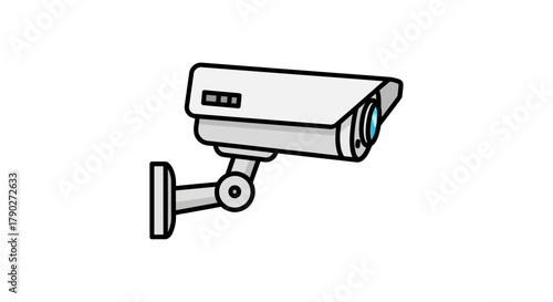 Illustration of a CCTV camera installed for security surveillance in urban environment