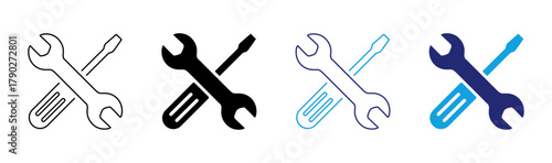 Mechanical service and construction equipment symbol vector illustration on transparent background.