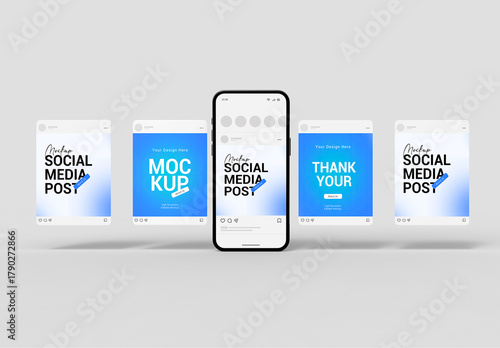 Smartphone Social Media Post Mockup