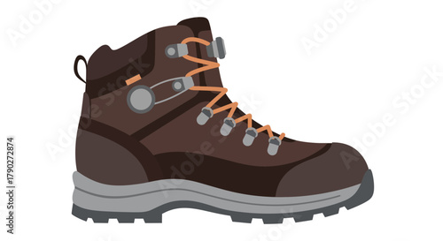 Hiking footwear illustration ready for outdoor adventures and mountain trekking explorations
