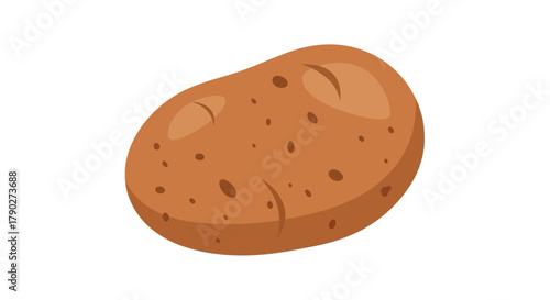 Isolated potato illustration presenting a cartoon style tuber vegetable on a blank backdrop