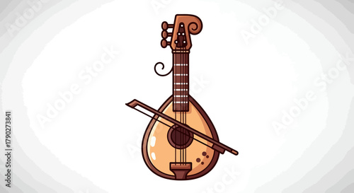 Vintage stringed musical instrument illustration evoking a sense of nostalgia and classic charm