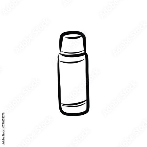 Hand Drawn Thermos Bottle Line art Doodle